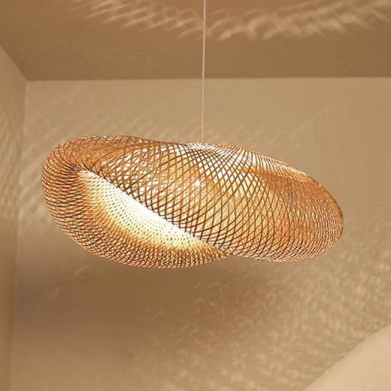 Hyperbolic Mesh Kitchen Rattan Pendant Light