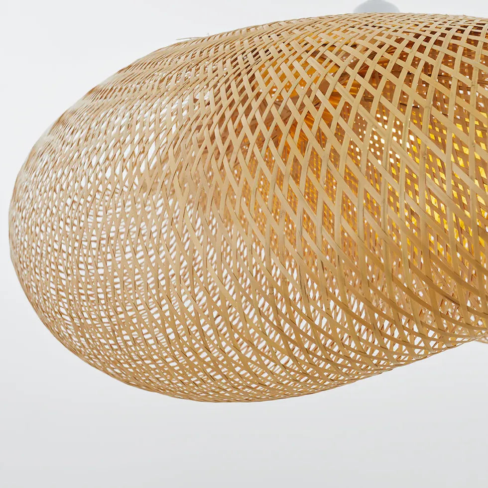 Hyperbolic Mesh Kitchen Rattan Pendant Light