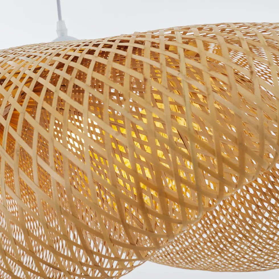 Hyperbolic Mesh Kitchen Rattan Pendant Light