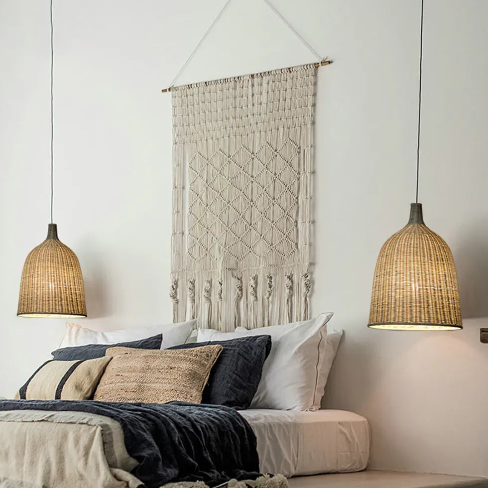 Bell Shape Bamboo Rattan Pendant Light