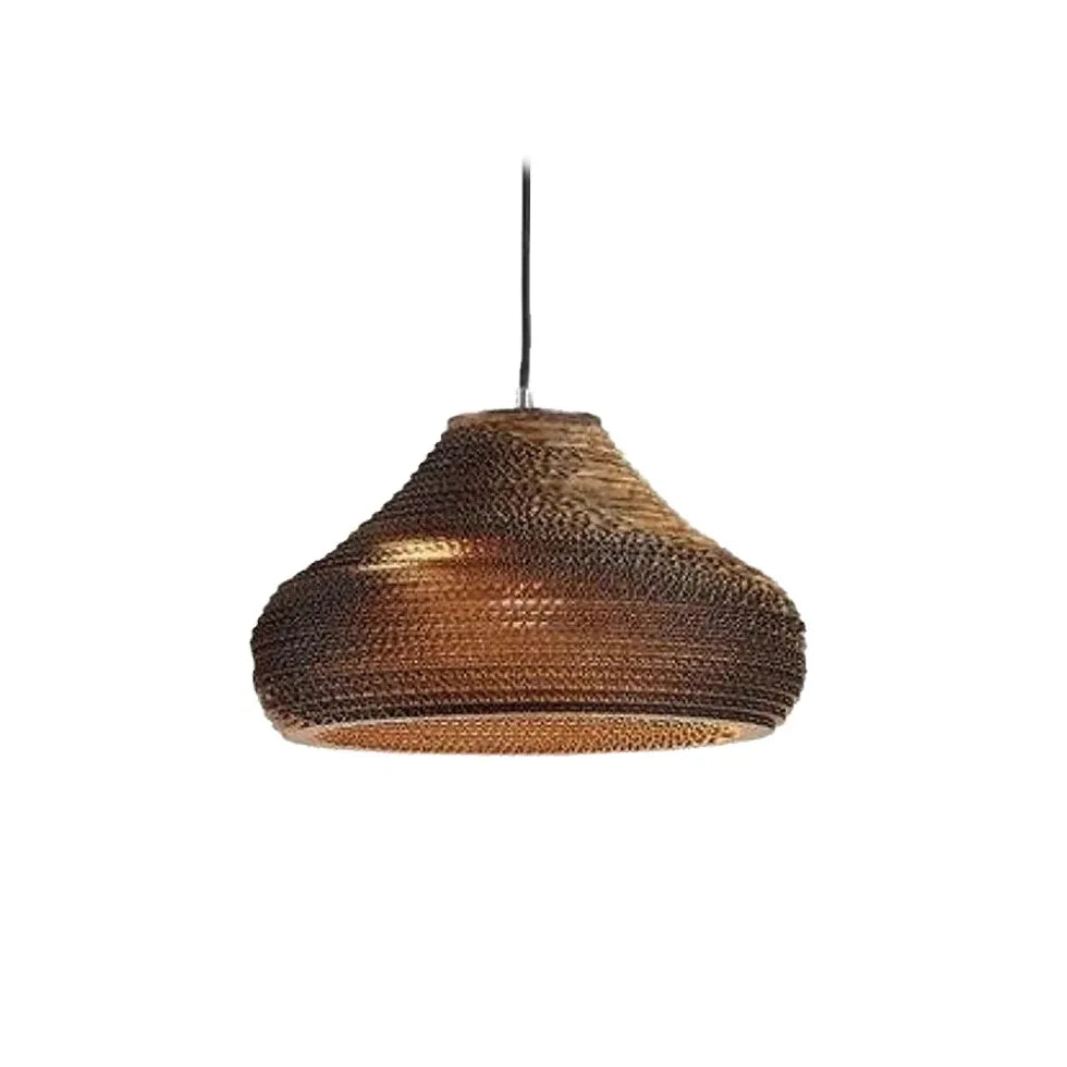 Layered Braided Design Rattan Vintage Pendant Light