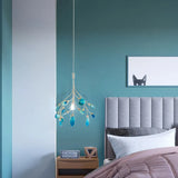 Blue Translucent Sheet Bedroom Modern Chandelier