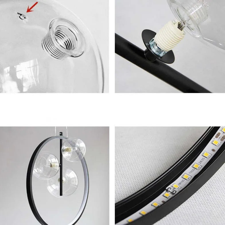 Bubbles de verre nordique de chevet led le pendentif moderne