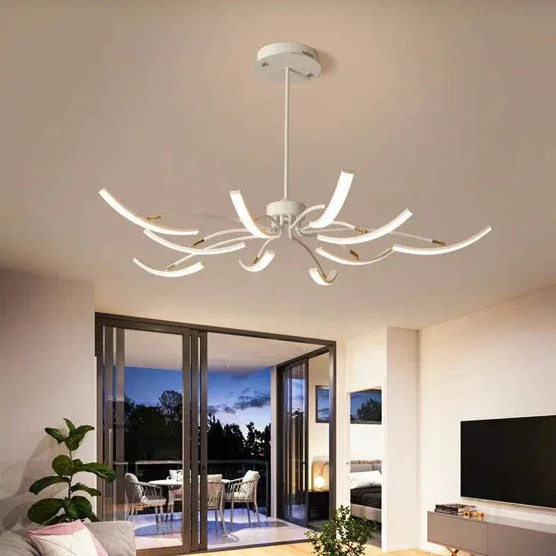 Lustre Moderne Avec Bras Ondulés - Clowas.fr