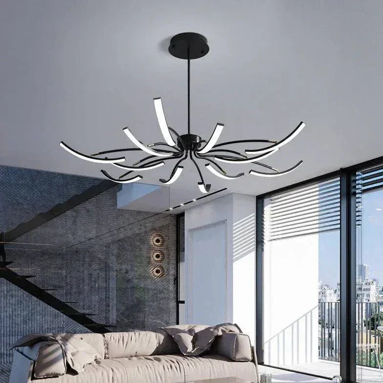 Lustre Moderne Avec Bras Ondulés - Clowas.fr