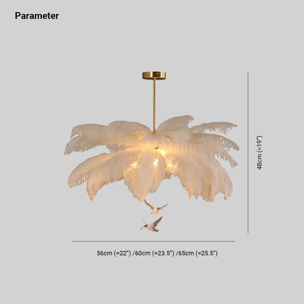 Plafonnier plume élégant et créatif