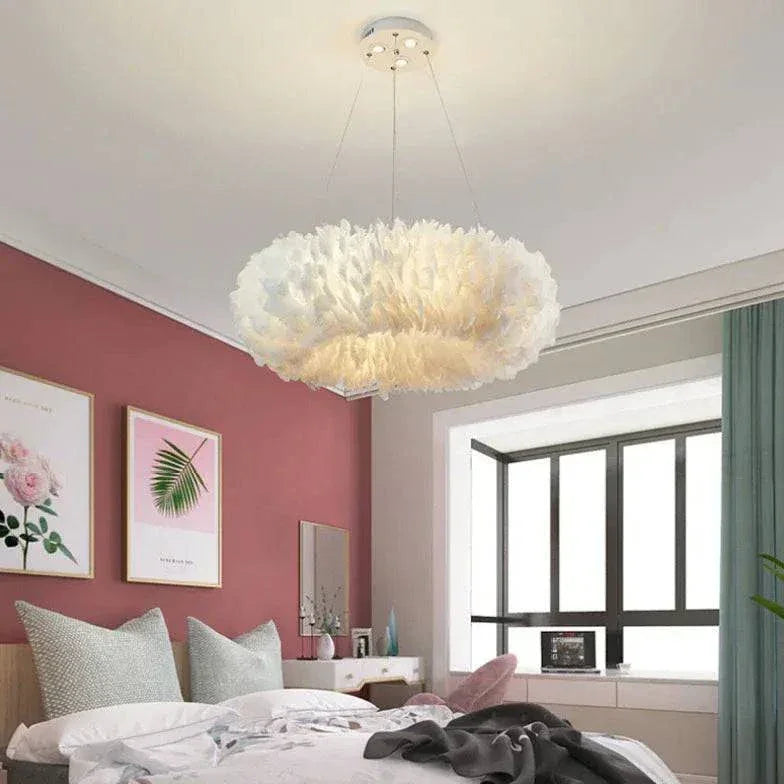 Lustre Plumes Nordique Décoratif Chambre - Clowas.fr