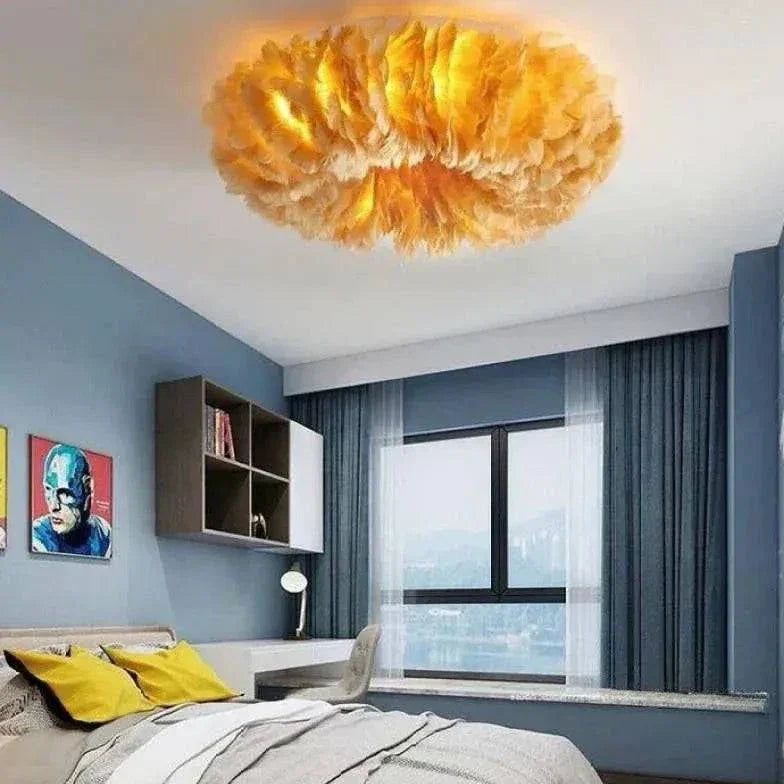 Plafonnier En Plume Moderne Romantique Chambre Nordique - Clowas.fr