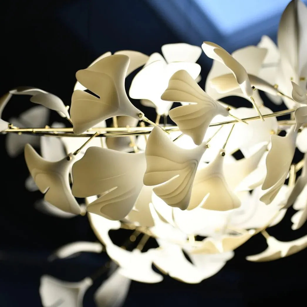 Suspension LED moderne en forme de ginkgo