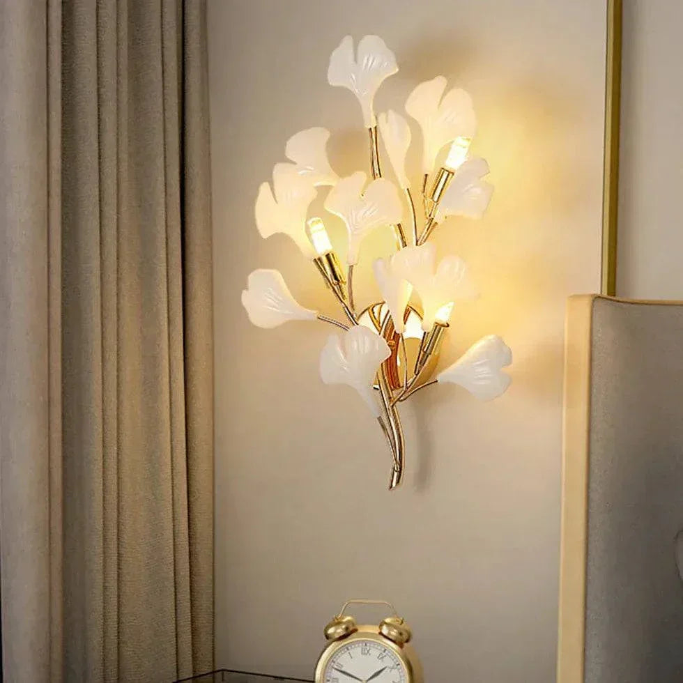 Luminaire Salon Mural Décoratif Feuille De Ginkgo Créatif - Clowas.fr