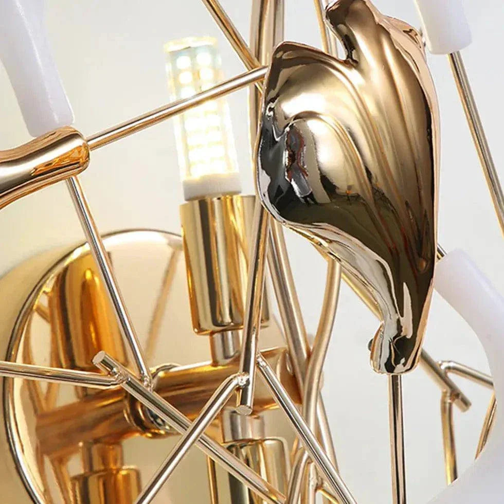 Luminaire Salon Mural Décoratif Feuille De Ginkgo Créatif - Clowas.fr