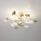 Plafonnier Moderne Doré Feuille De Ginkgo - Clowas.fr