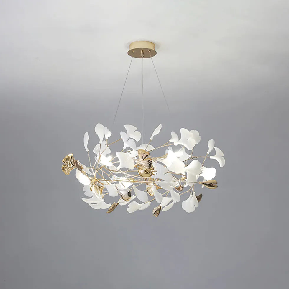 Circular Leaves Modern Gold Pendant Light