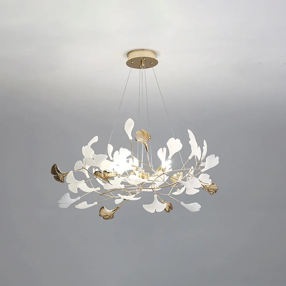 Circular Leaves Modern Gold Pendant Light