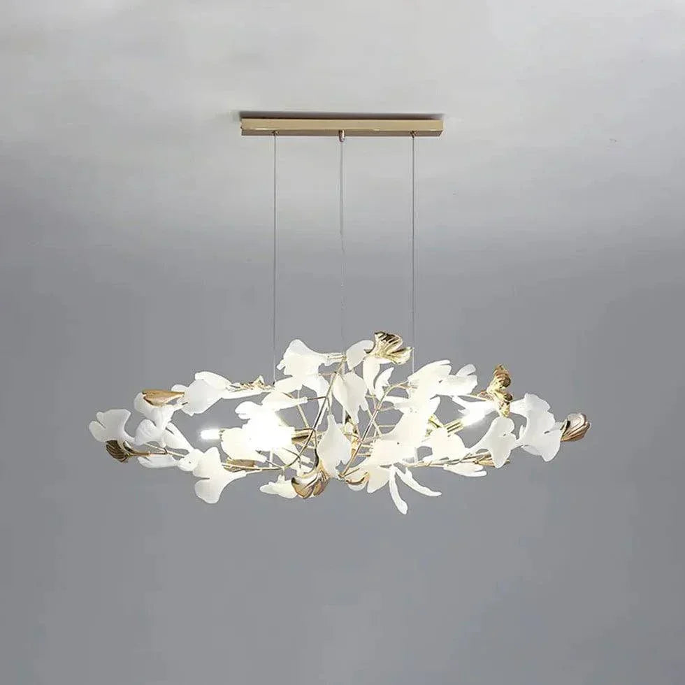 Lustre Feuille De Ginkgo Duplex En Or Blanc - Clowas.fr