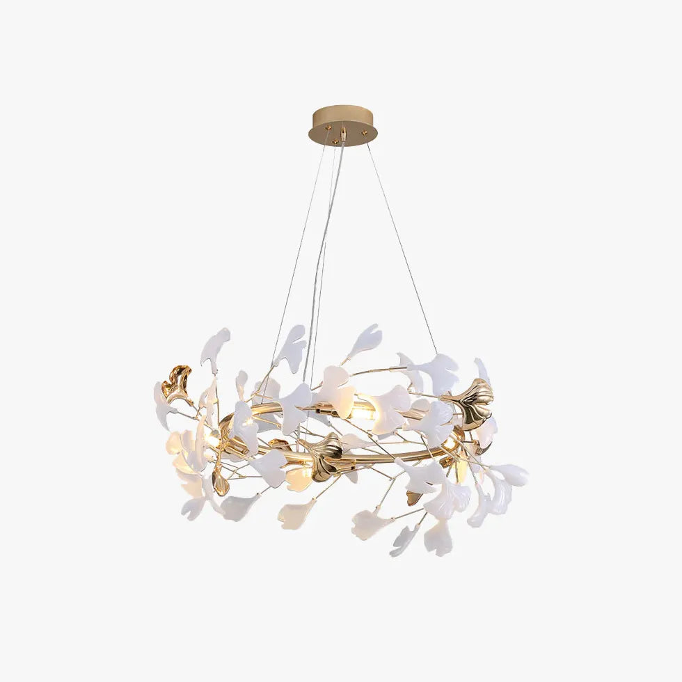 Circular Leaves Modern Gold Pendant Light