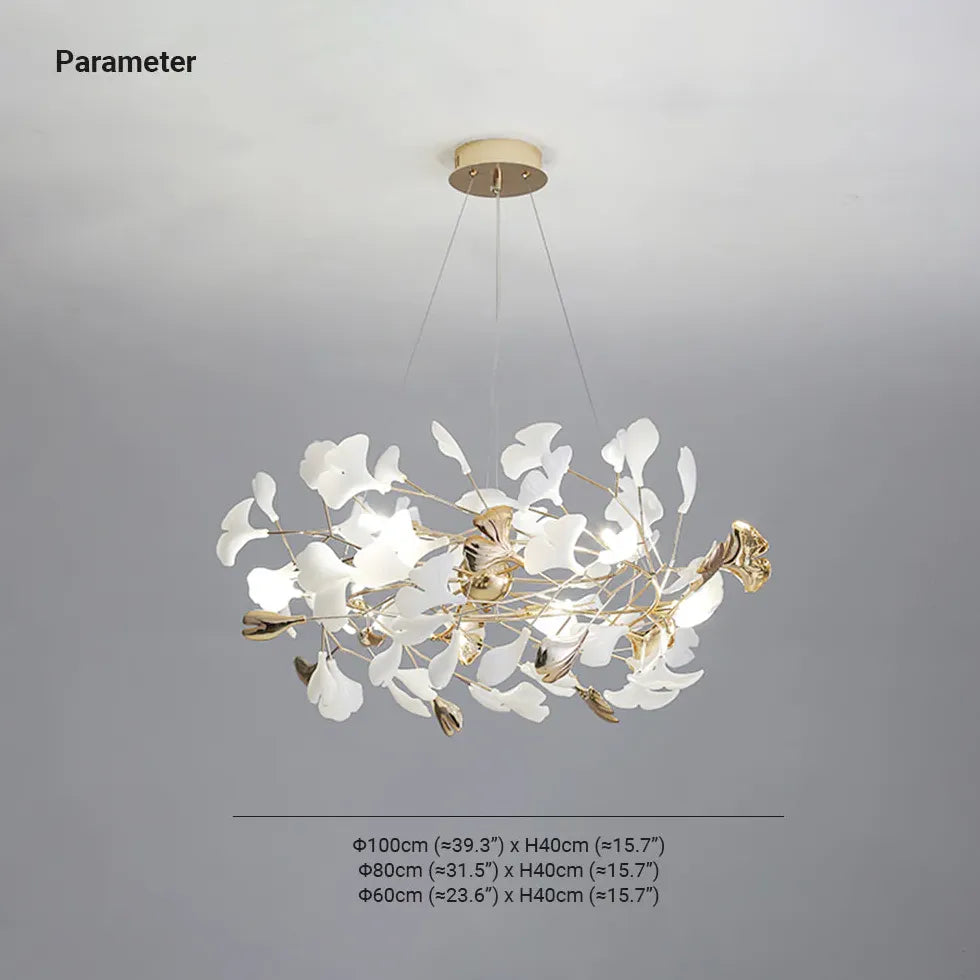 Circular Leaves Modern Gold Pendant Light