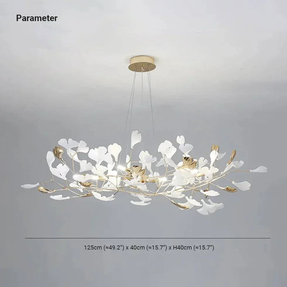 Lustre Feuille De Ginkgo Duplex En Or Blanc - Clowas.fr