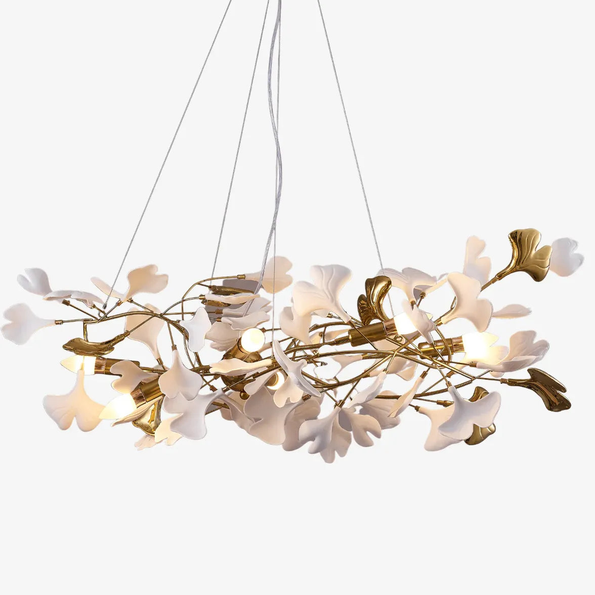 White Leaf-Shaped Modern Pendant Light