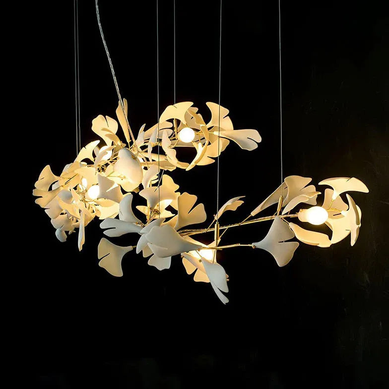 White Leaf-Shaped Modern Pendant Light