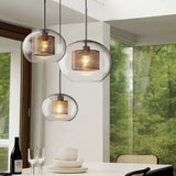 Suspension luminaire boule verre nordique créatif