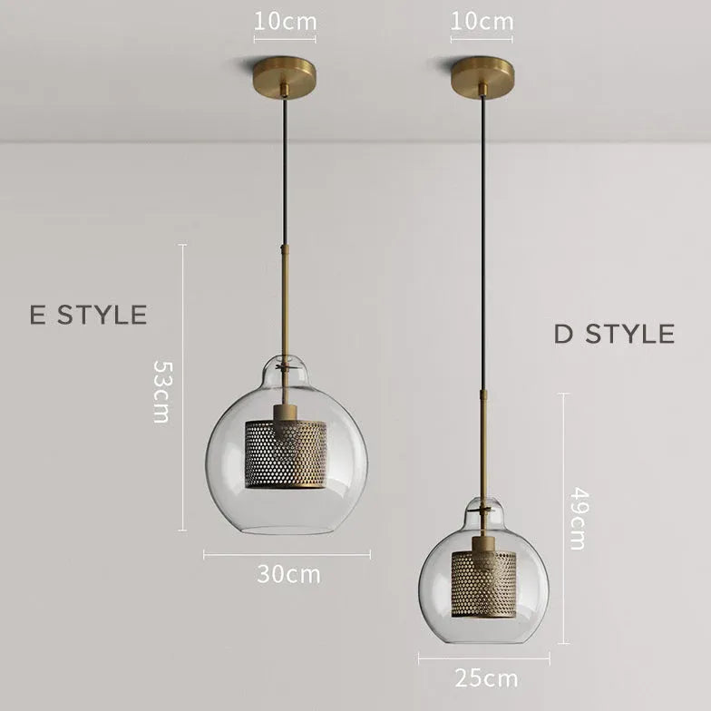 Suspension luminaire boule verre nordique créatif