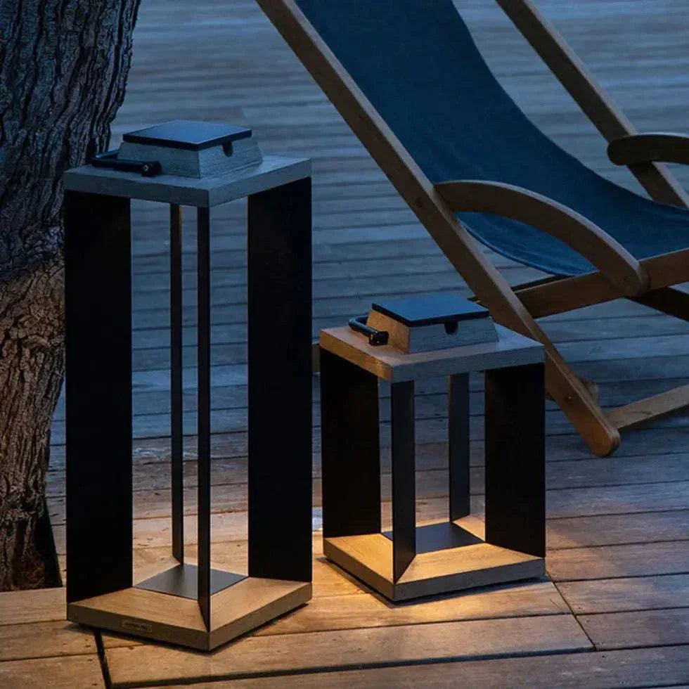 Lampadaire D'Extérieur Solaire Noir Cuboïde - Clowas.fr