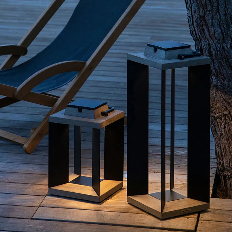 Cuboid Black Solar Outdoor Floor lamps