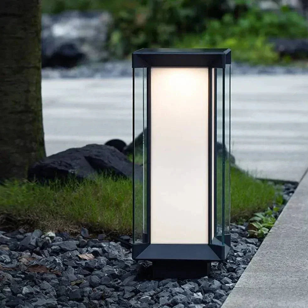 Lampadaire D'Extérieur Led Rectangulaire En Verre Noir - Clowas.fr