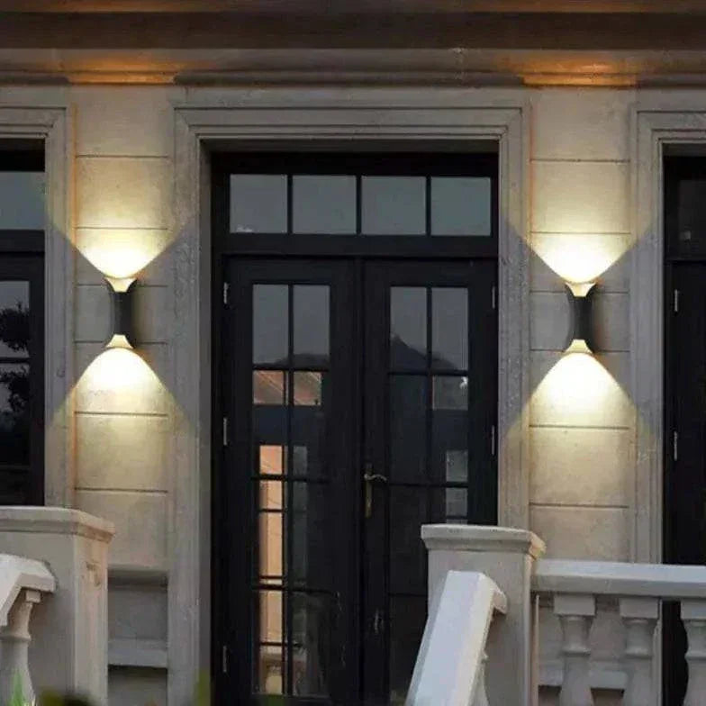 Applique D'Extérieur Led Noire Et Dorée - Clowas.fr