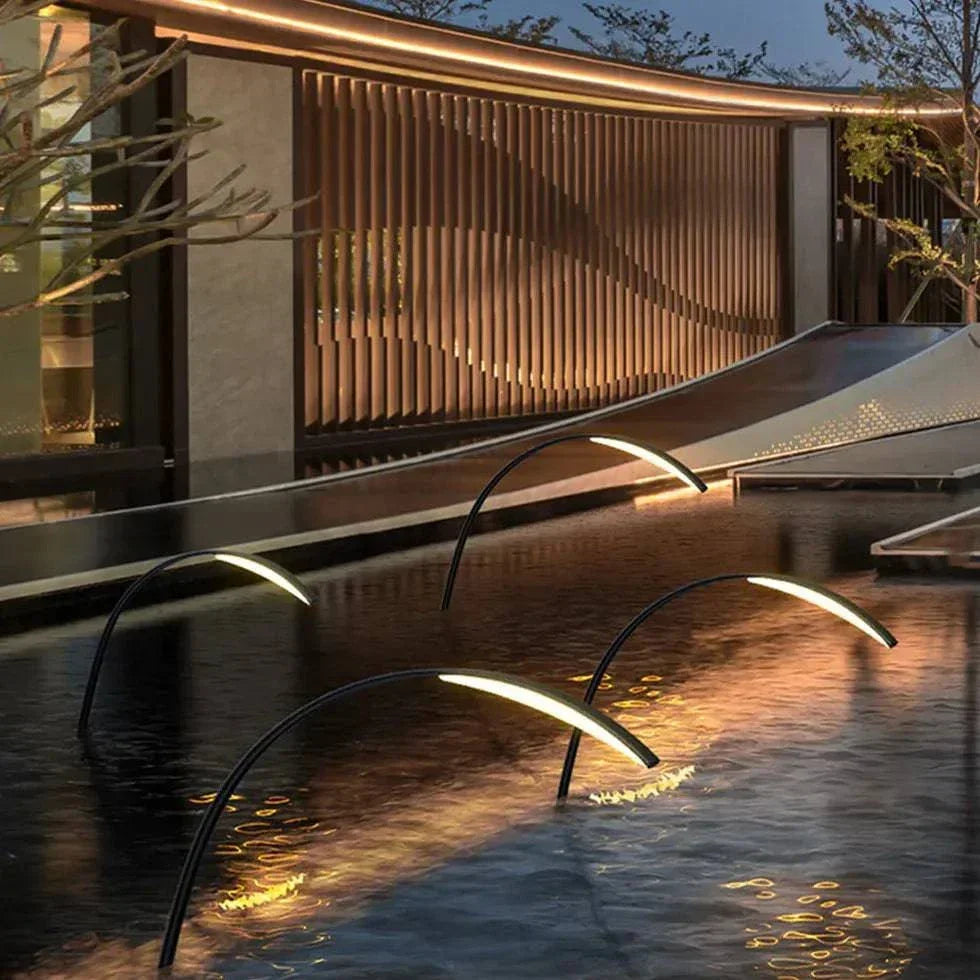 Lampadaire Extérieur Créatif À Arc Noir Simple - Clowas.fr