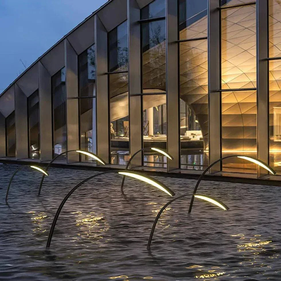 Lampadaire Extérieur Créatif À Arc Noir Simple - Clowas.fr