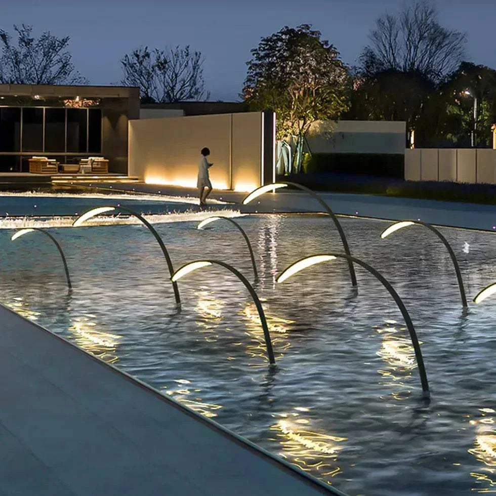 Lampadaire Extérieur Créatif À Arc Noir Simple - Clowas.fr