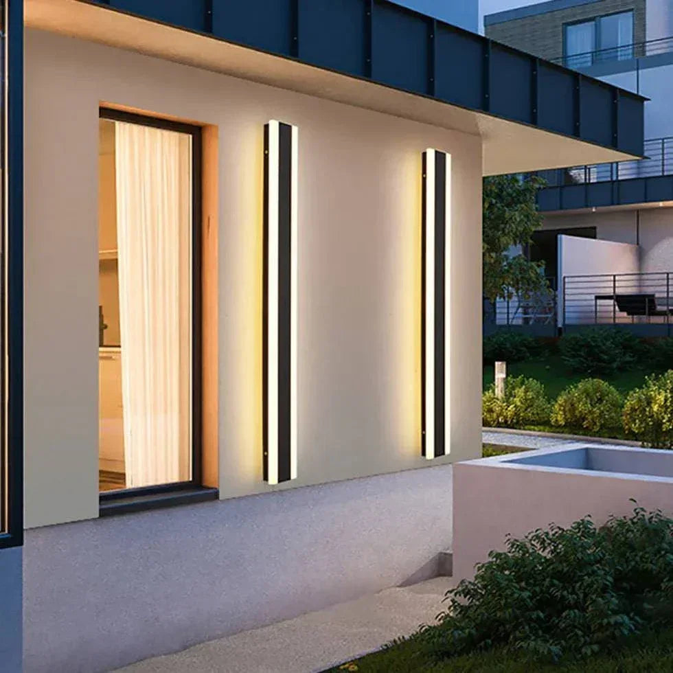 Applique D'Extérieur Linéaire En Métal Noir - Clowas.fr