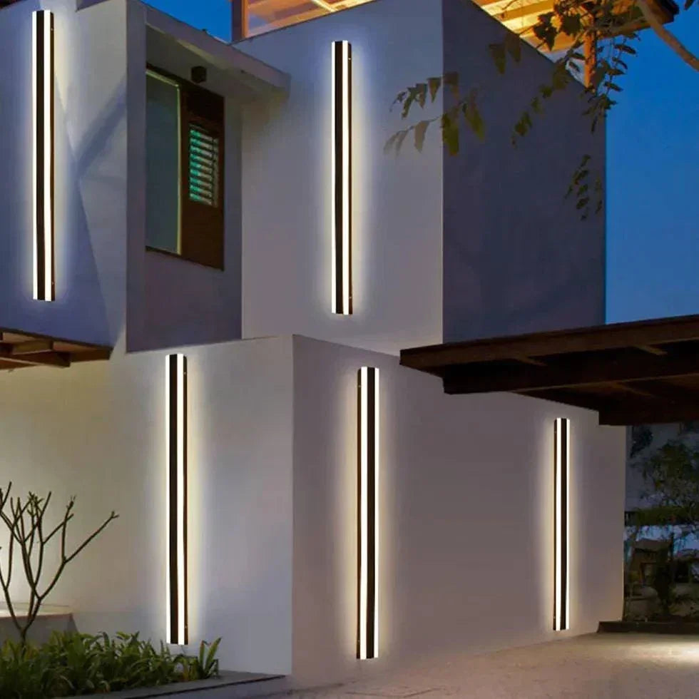 Applique D'Extérieur Linéaire En Métal Noir - Clowas.fr