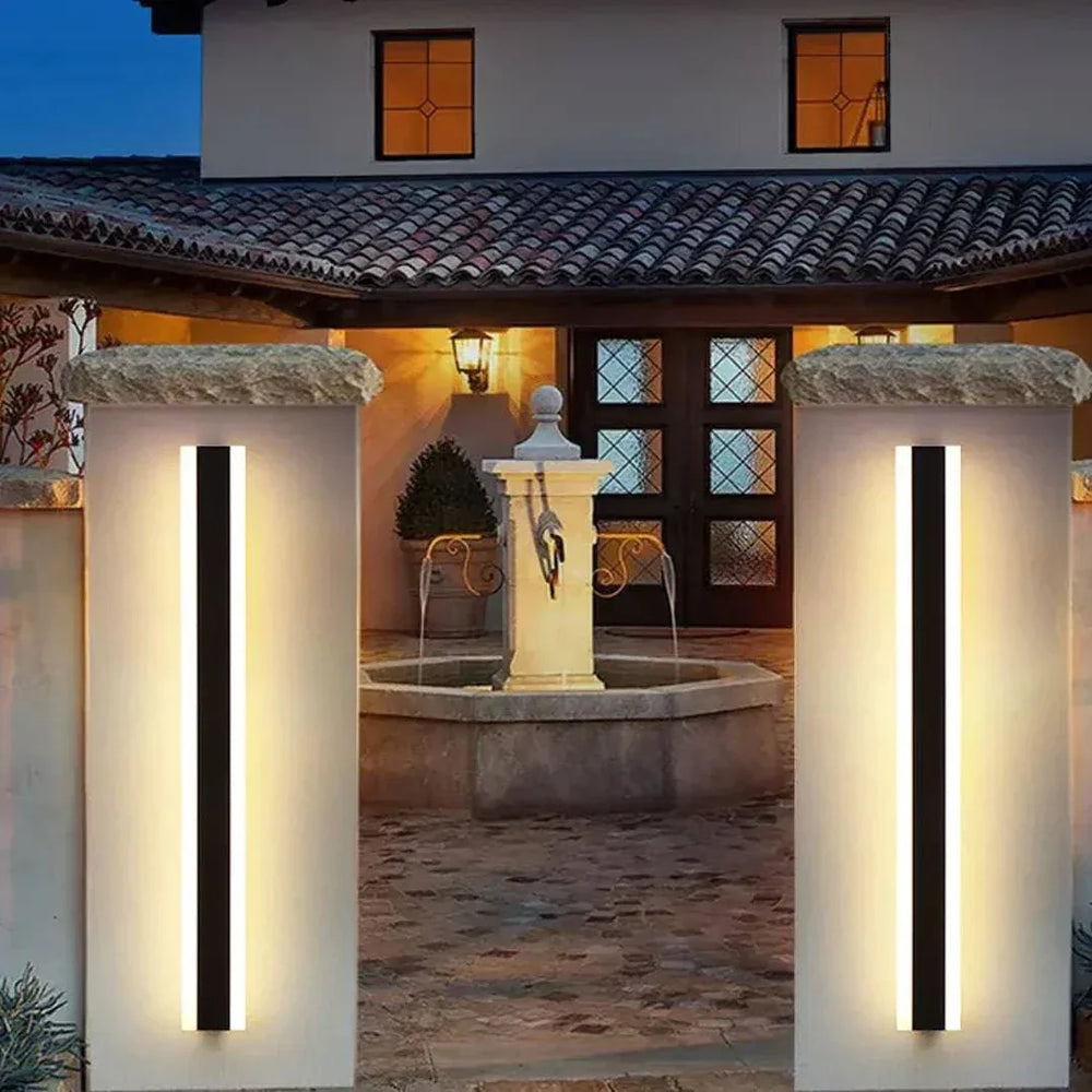 Applique D'Extérieur Linéaire En Métal Noir - Clowas.fr