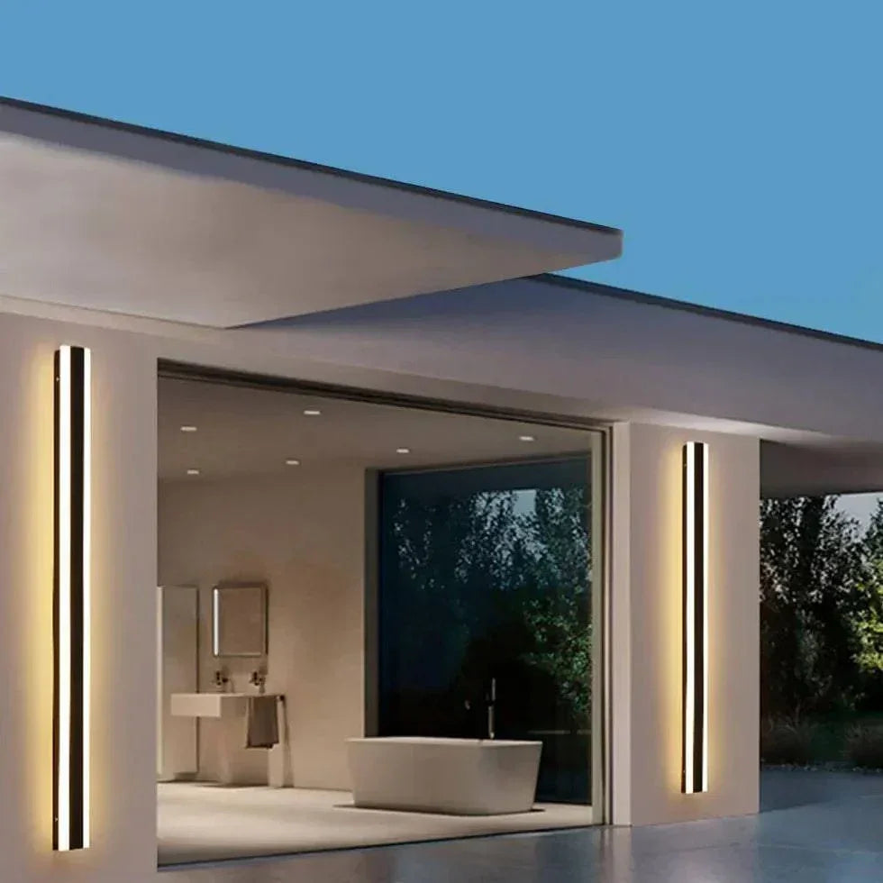 Applique D'Extérieur Linéaire En Métal Noir - Clowas.fr