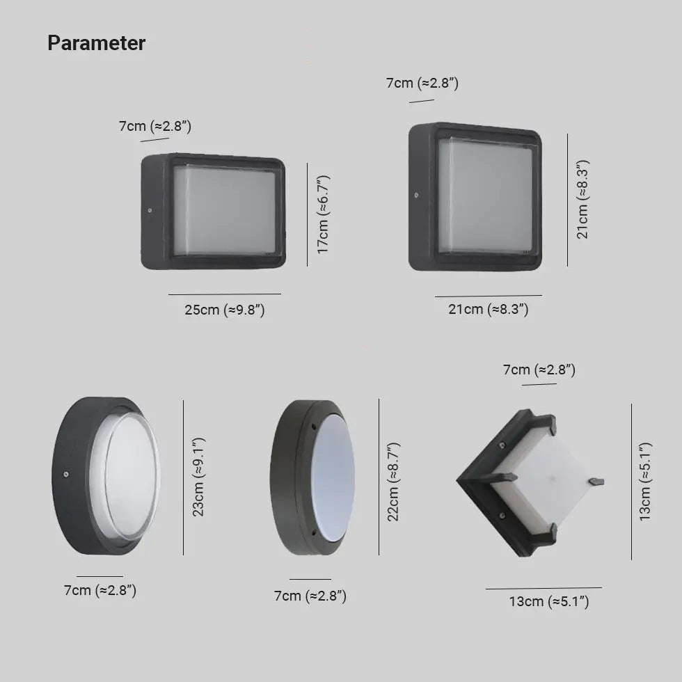 Eclairage porte d'entrée moderne extérieur LED rond