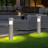 Lampadaire de jardin cylindrique gris