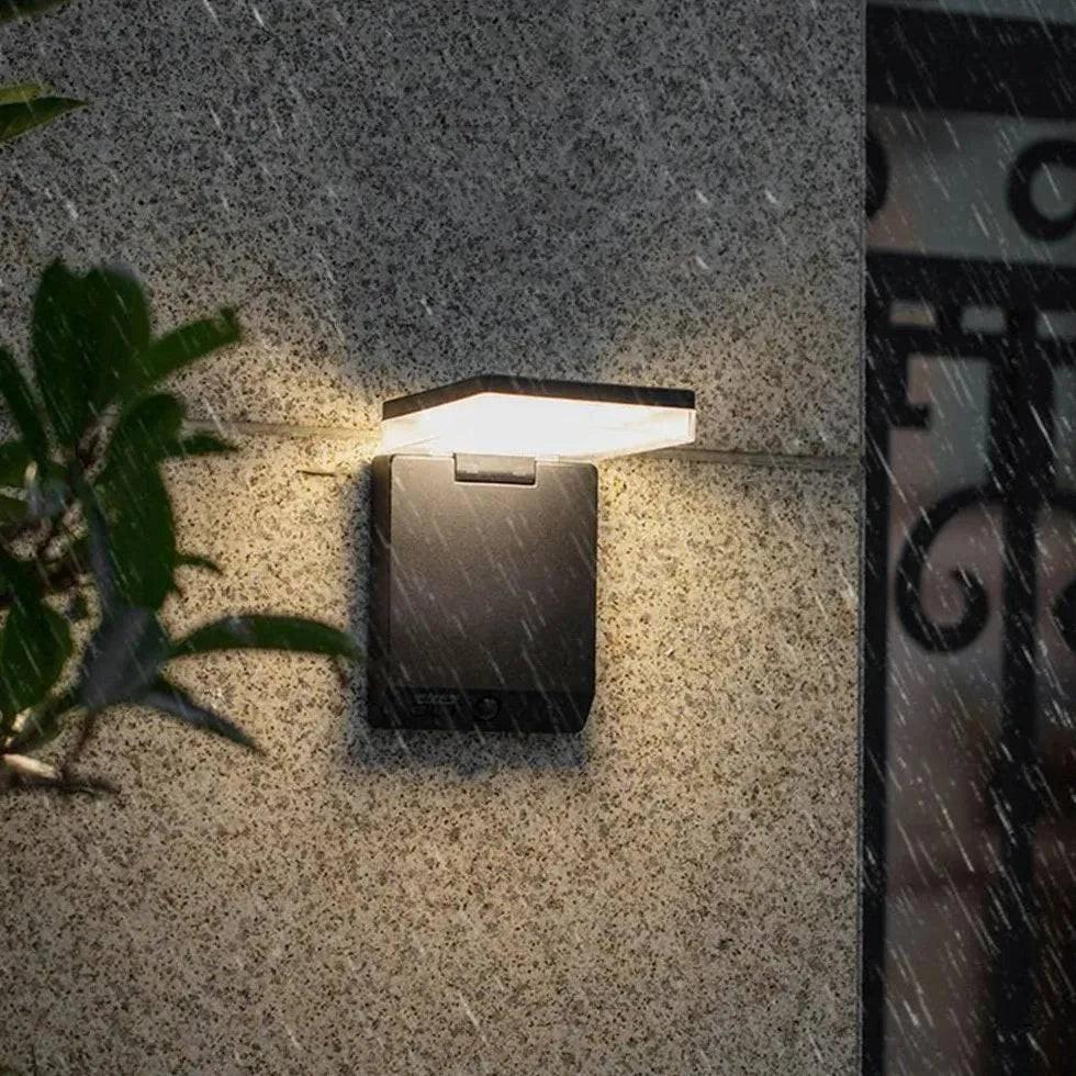 Applique Murale D'Extérieur Led Noire À Capteur Pliable - Clowas.fr