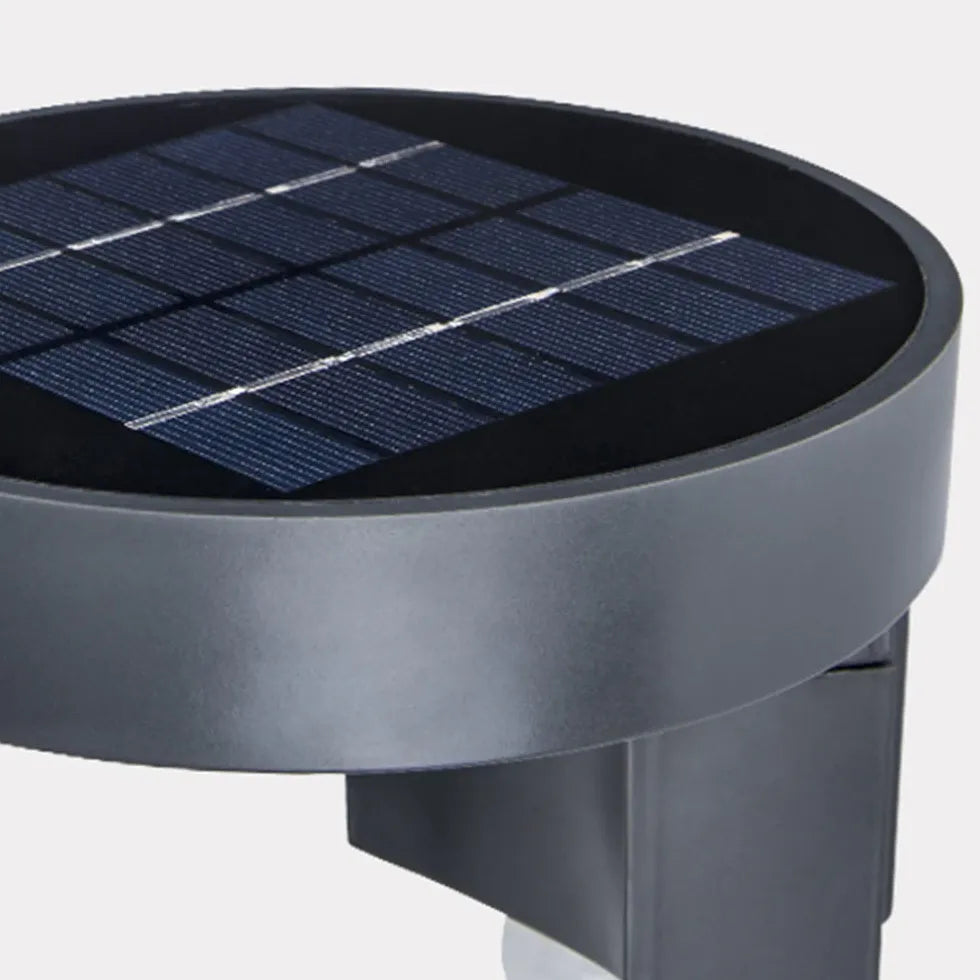 Round Black Solar Outdoor Wall Lights