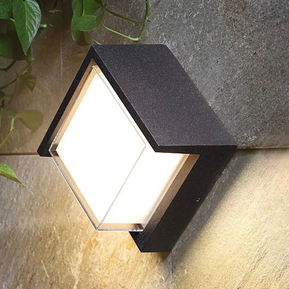 Applique Murale D'Extérieur À Led Noire Géométrique Minimaliste - Clowas.fr