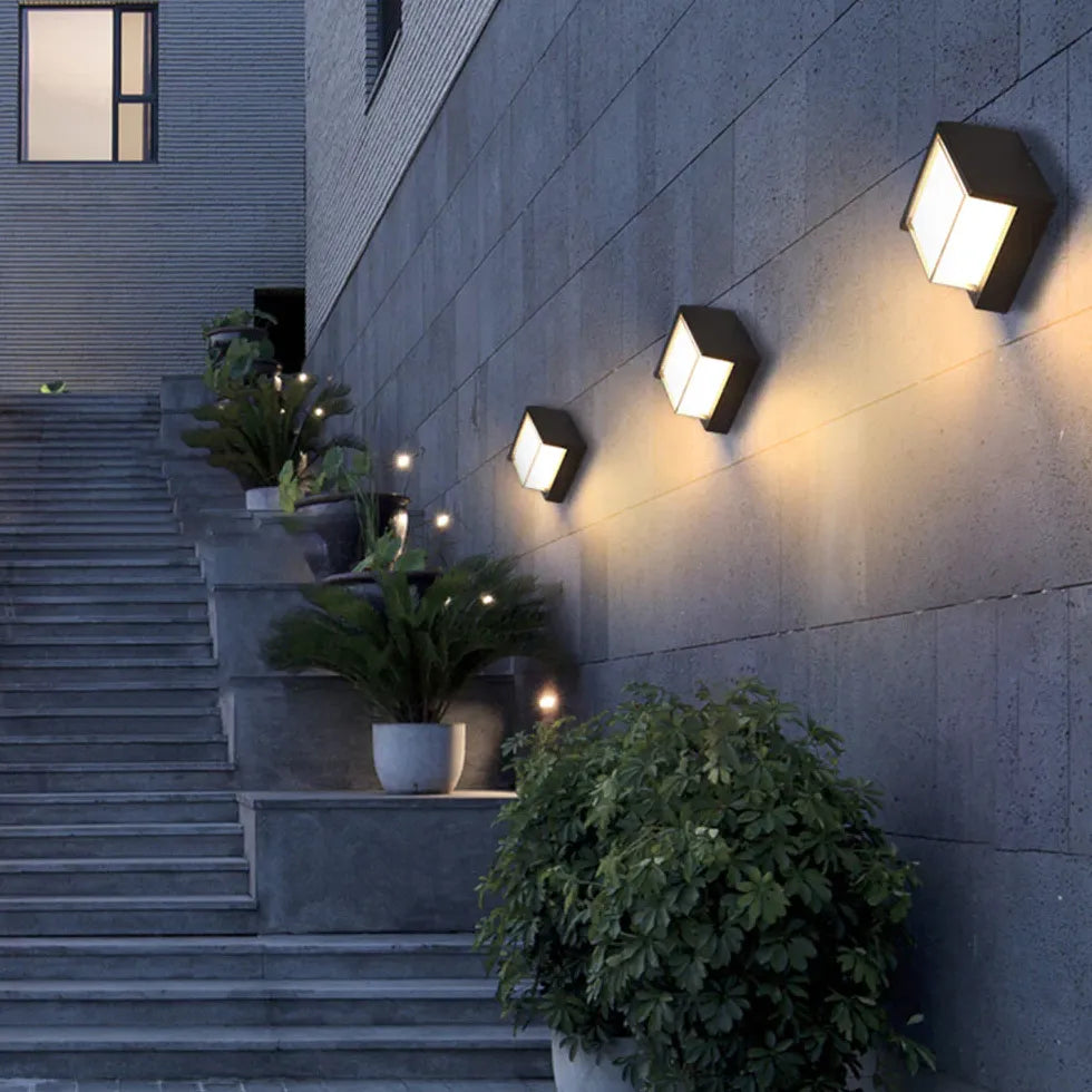 outdoor square wall lights black