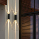 Rectangular black outdoor up and down wall lights