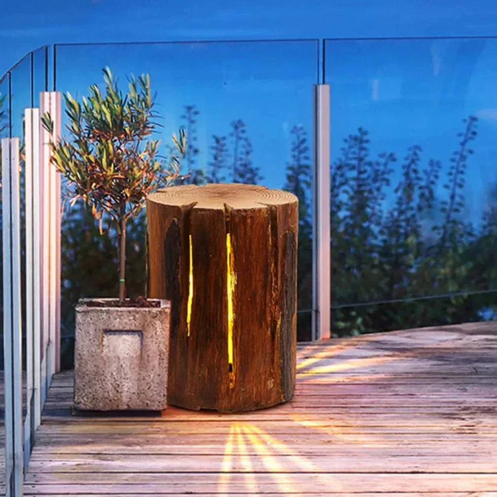 Lampadaire Exterieur Bois Jardin Ambiance Métal - Clowas.fr