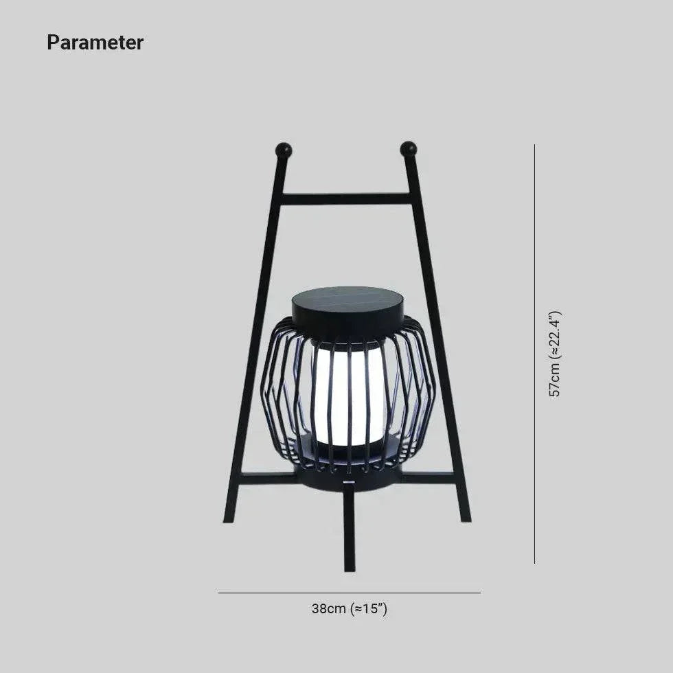 Lampadaire D'Extérieur Solaire Noir Lantern - Clowas.fr