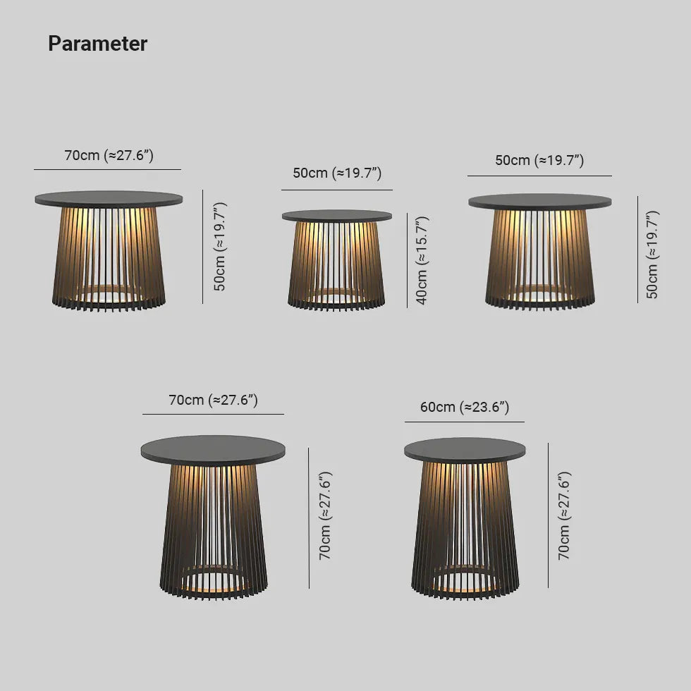 Table ronde les lampadaires extérieurs