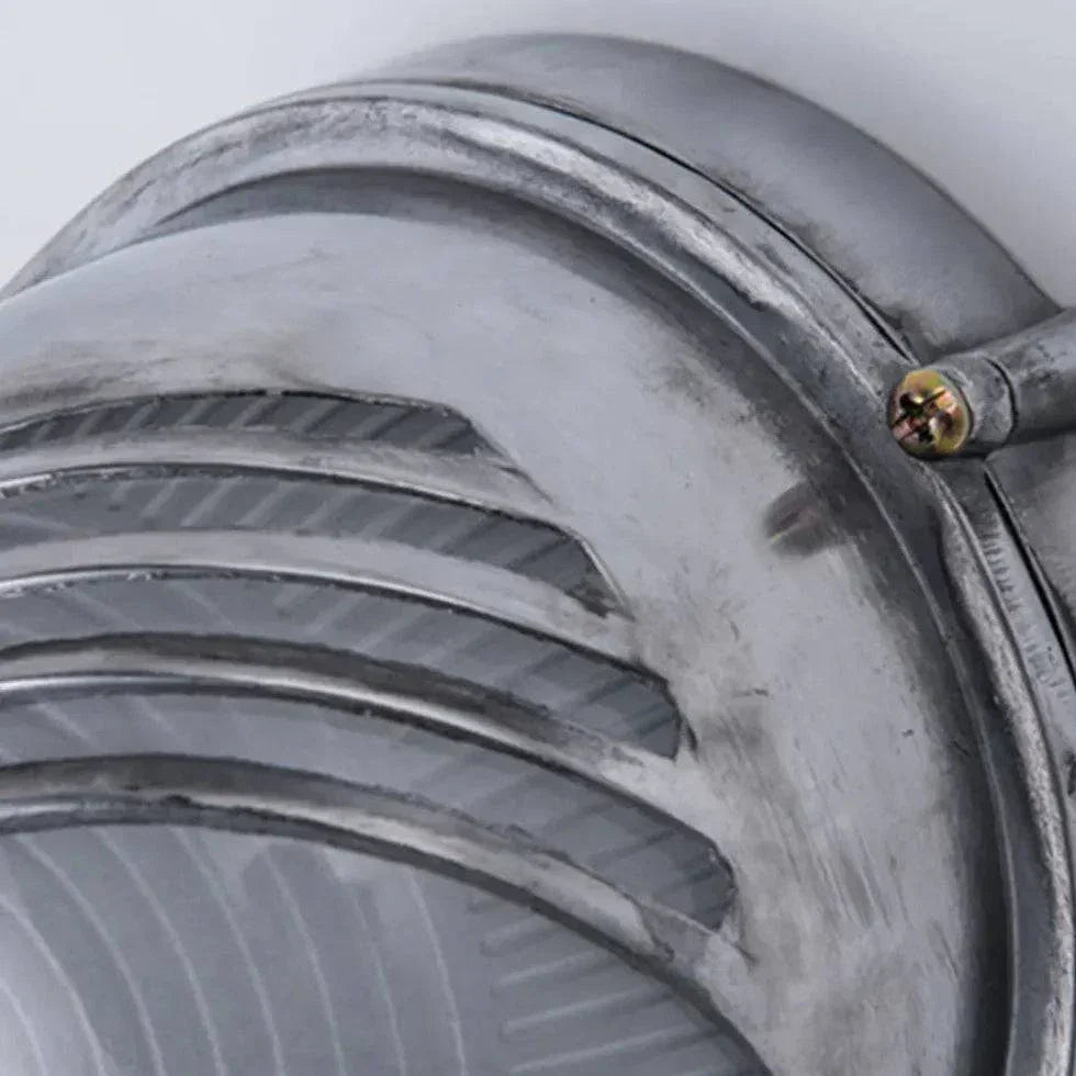 Applique Murale Extérieure Industrielle Argentée Géométrique - Clowas.fr