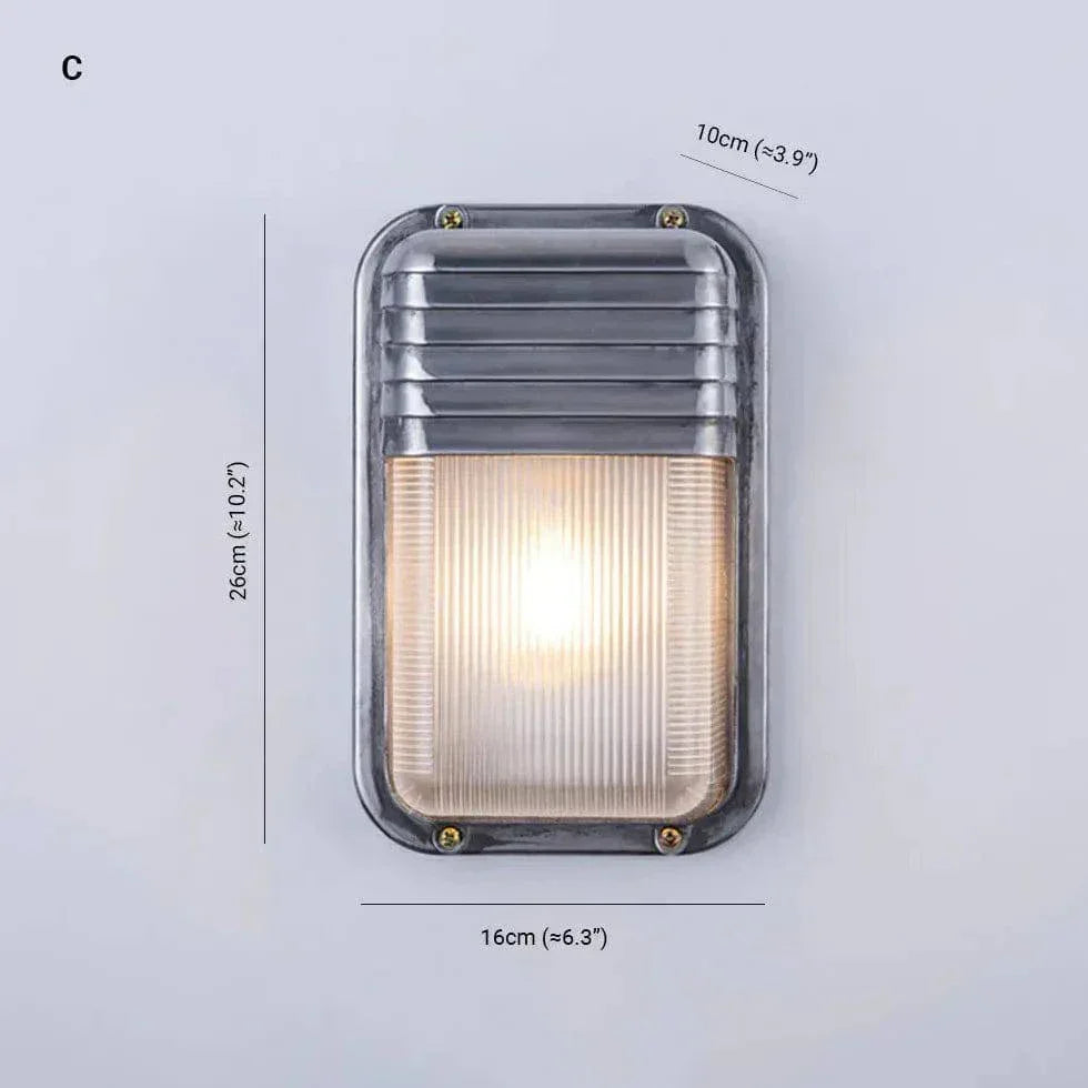 Applique Murale Extérieure Industrielle Argentée Géométrique - Clowas.fr