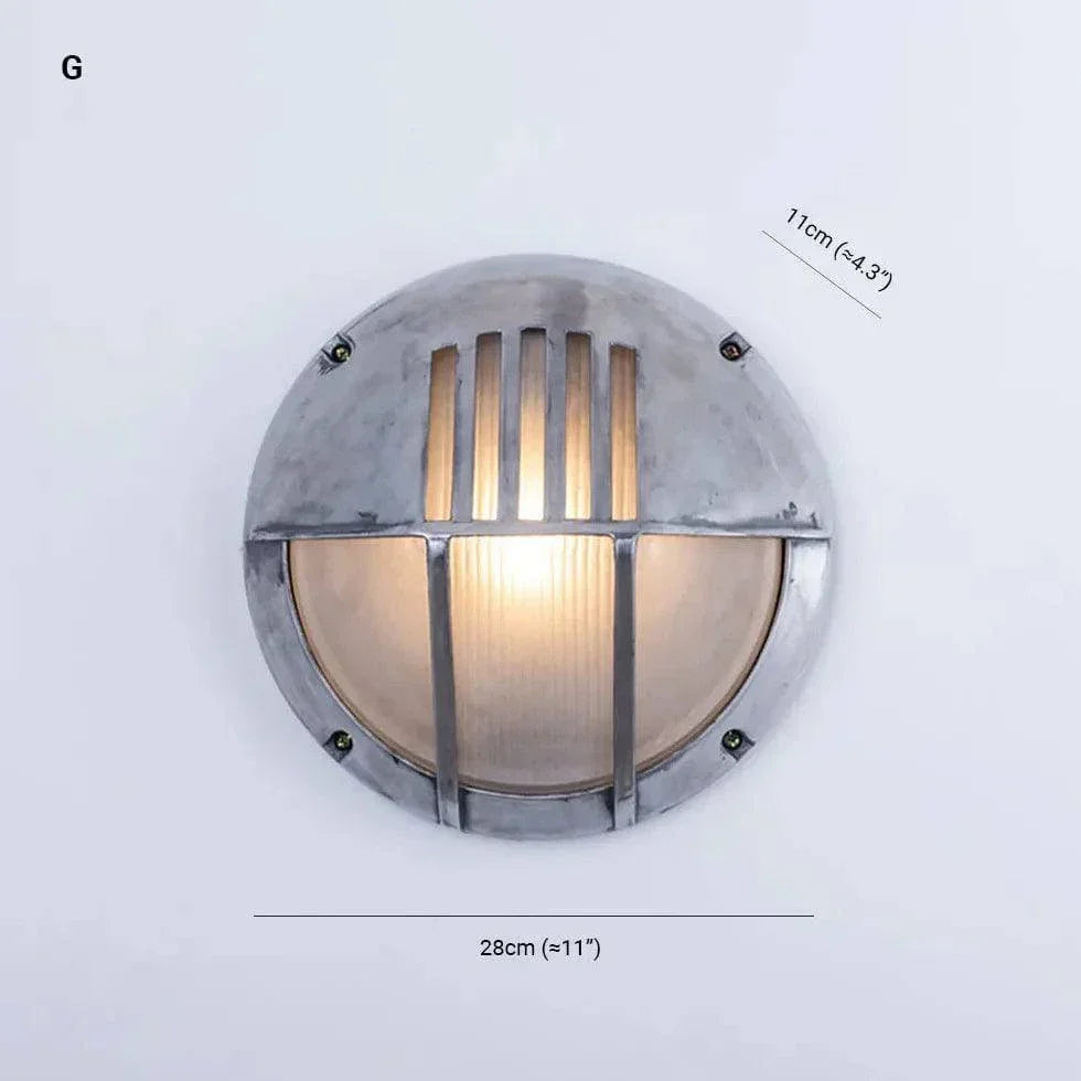 Applique Murale Extérieure Industrielle Argentée Géométrique - Clowas.fr